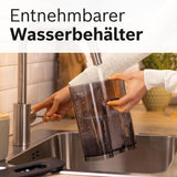 Bosch MyMoment TKA2M113 Machine à expresso à filtre, carafe en verre 1,25 L, 10-15 tasses, fonction maintien au chaud 40 minutes, système anti-goutte, porte-filtre rotatif, réservoir d'eau amovible, 1200 W, noir mat