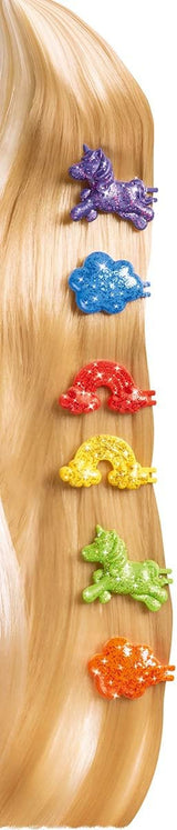 Simba Steffi Love Doll avec cheveux XXL / Robe à paillettes arc-en-ciel et cheveux super longs / Pinces et peigne inclus / 29 cm / Pour enfants à partir de 3 ans