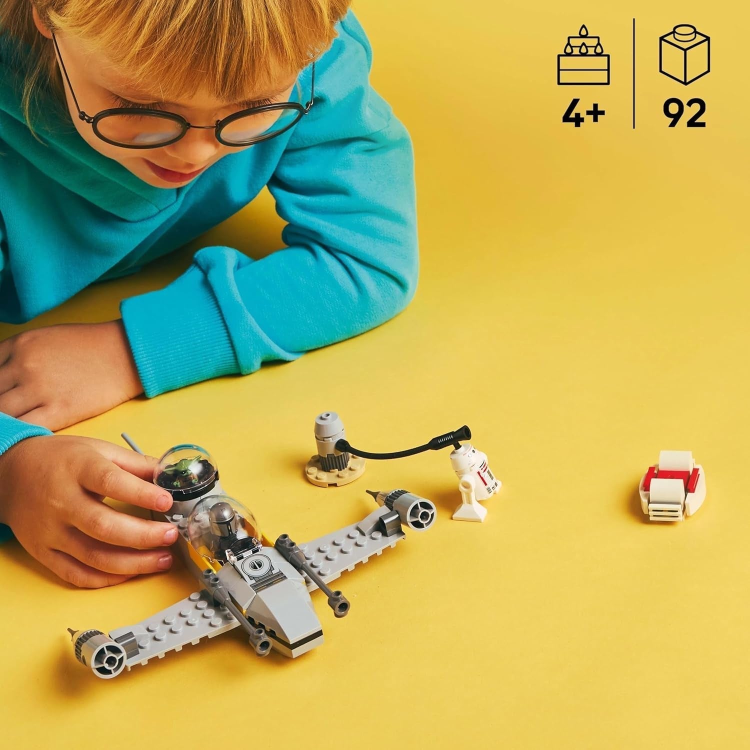 LEGO Star Wars 75410 Mandos et Grogus N-1 Starfighter avec figurines Mandalorian, Grogu et R5-D4, y compris une colonne à construire, un kit de démarrage de vaisseau spatial pour garçons et filles à partir de 4 ans Jeux de construction Beuche den LEGO-Store