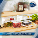CARE + PROTECT Récipient alimentaire intelligent, parfaitement empilable, organisateur de réfrigérateur, protège les aliments de l'humidité, garde les aliments frais plus longtemps, 2,15 l Boîtes de conservation alimentaire Naty Shop