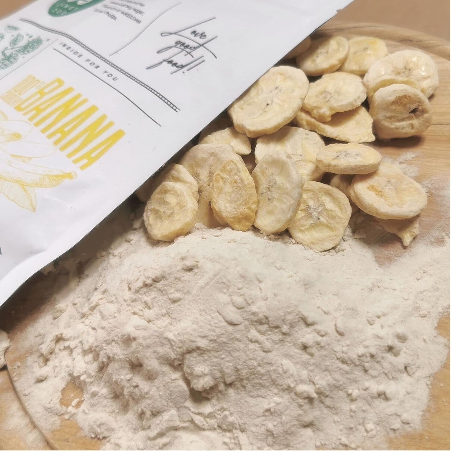Bananes lyophilisées en poudre | XL 300g Poudre de fruits Poudre de banane lyophilisée | Pour smoothie, pâtisserie, gâteau | Banane lyophilisée | Fruits lyophilisés | ZingyZoo Poudre de Banane Naty Shop Produits Déshydratés