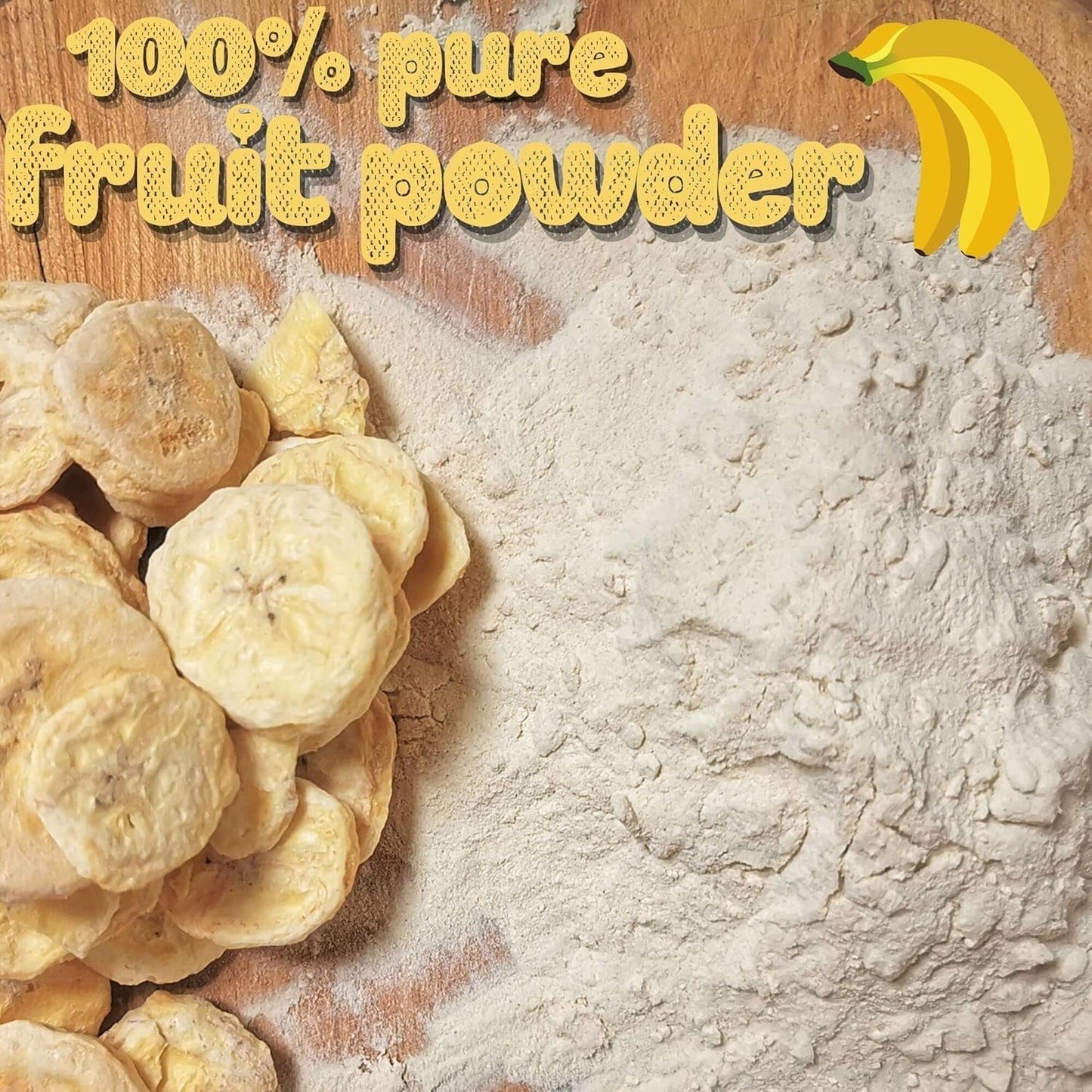 Bananes lyophilisées en poudre | XL 300g Poudre de fruits Poudre de banane lyophilisée | Pour smoothie, pâtisserie, gâteau | Banane lyophilisée | Fruits lyophilisés | ZingyZoo Poudre de Banane Naty Shop Produits Déshydratés