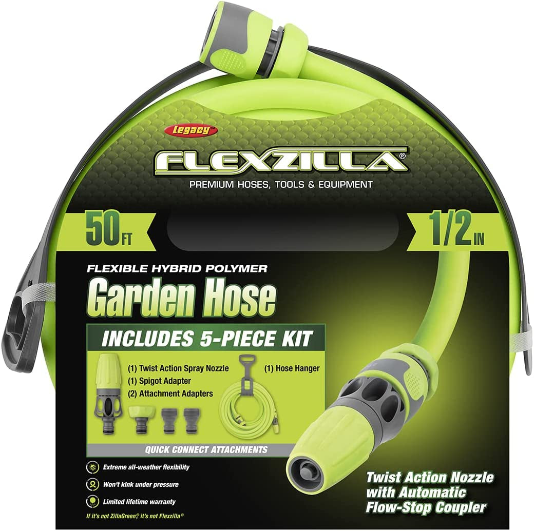 Ensemble de tuyaux d'arrosage à connexion rapide, 1/2 po x 50 pi, durable, léger, sans danger pour l'eau potable – hfzg12050qn