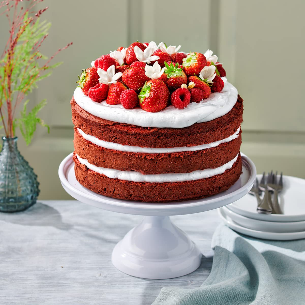 Funcakes Mix Für Red Velvet Cake, Sans Gluten: Einfach Zu Berübenen, Schön Weicher Und Fluffiger Kuchen Mit Leichtem Schokoladengeschmack, Perfekte Rote Farbe, 400G Mélange pour la pâtisserie et la cuisine Naty Shop
