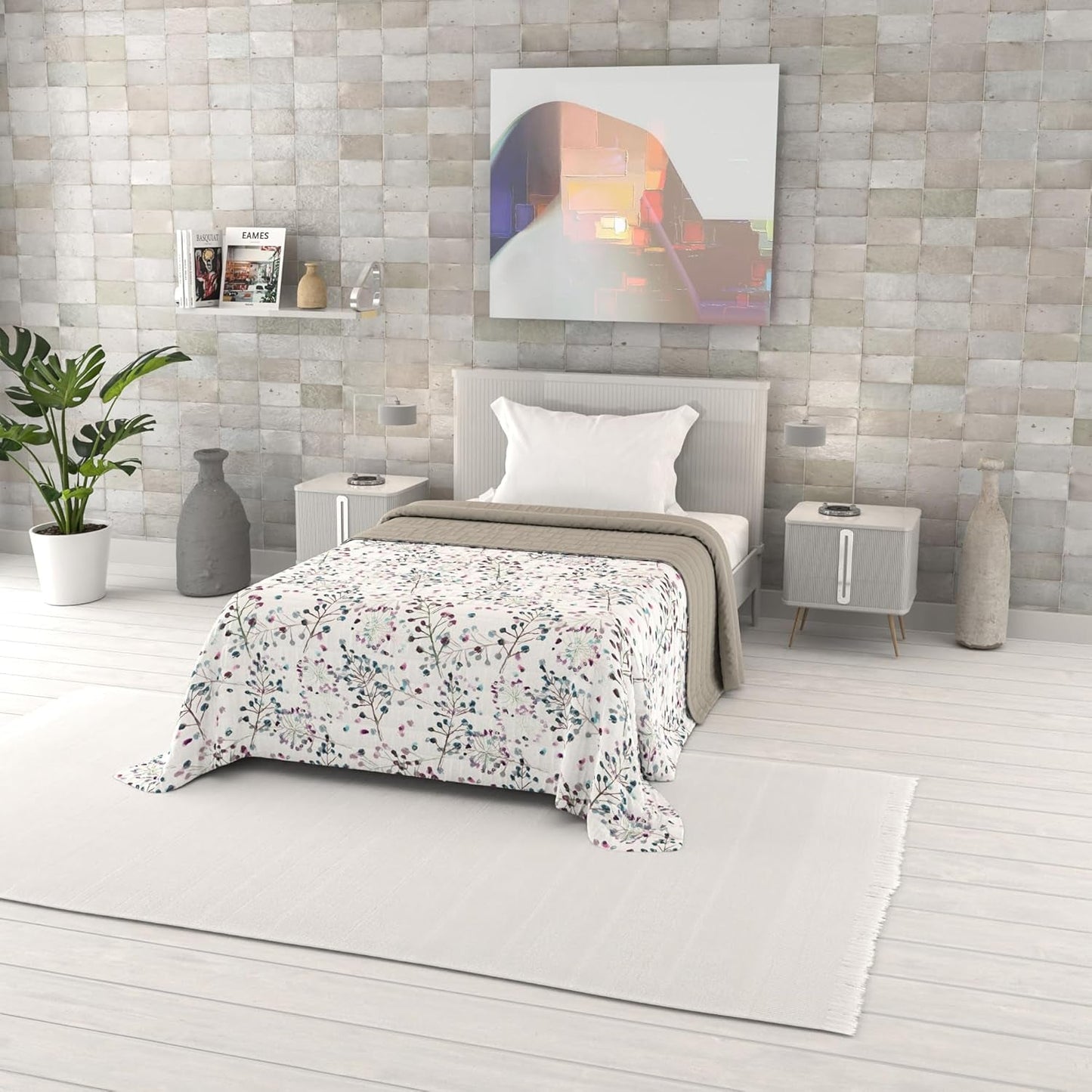 Couette d'été imprimée fantaisie, rembourrage en polyester, pétales, 260 x 270 cm, courtepointes et courtepointes Naty Shop Pile 220 x 270 cm.