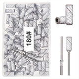 BLESWIN 100 petites bandes abrasives pour forets à ongles, grain fin 240 avec 2 forets de 3 mm, mini bandes abrasives pour polir les ongles naturels et nettoyer les cuticules pour la préparation, rose
