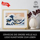 LEGO 31208 Art Hokusai - La Grande Vague Décorations murales japonaises 3D Ensemble d'artisanat Toile océan encadrée Loisirs pour adultes DYI Décorations de bureau à domicile Kits de construction Besuche an LEGO-Store
