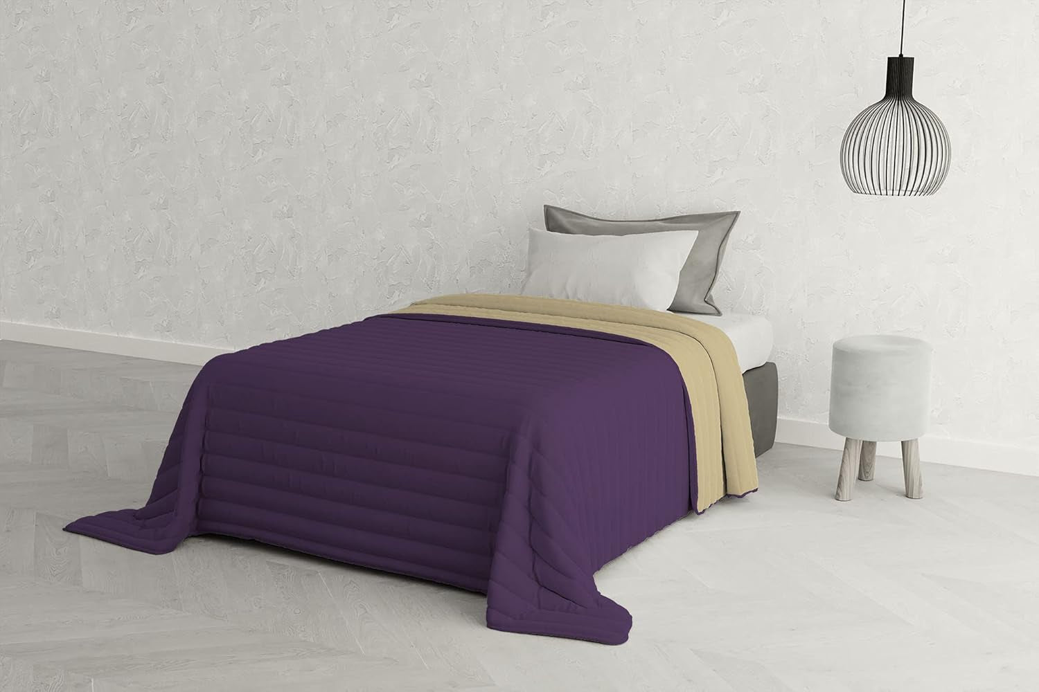 Literie italienne Estivo lit simple, lin, Aqua, 170 X 270 Cm