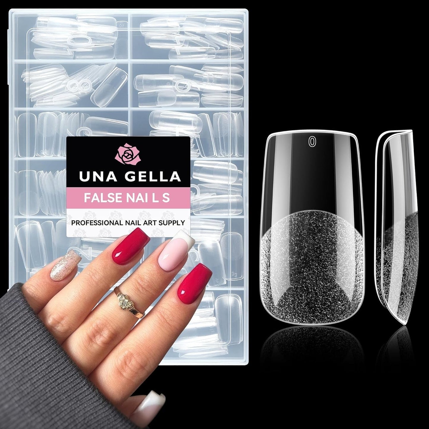 Ballerine Gel Ongles Conseils 216 pièces 12 Tailles Doux Gel Ongles Couverture Complète Ongles Extension Ensemble Semi Mat BRICOLAGE Home Art