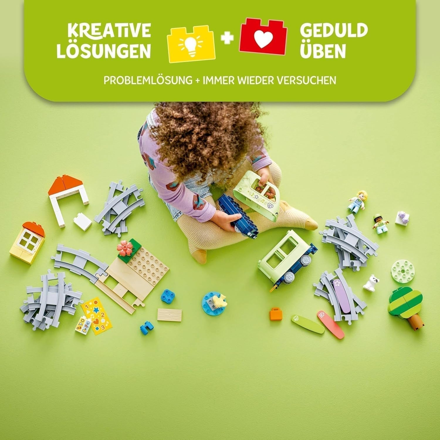 LEGO DUPLO Town Train d'aventure interactif, ensemble de jeu avec lumières et sons pour un jeu de rôle, permet aux enfants de 2 ans de construire des pistes, jouet éducatif préscolaire 10427 Ensembles de construction Besuche den LEGO-Store