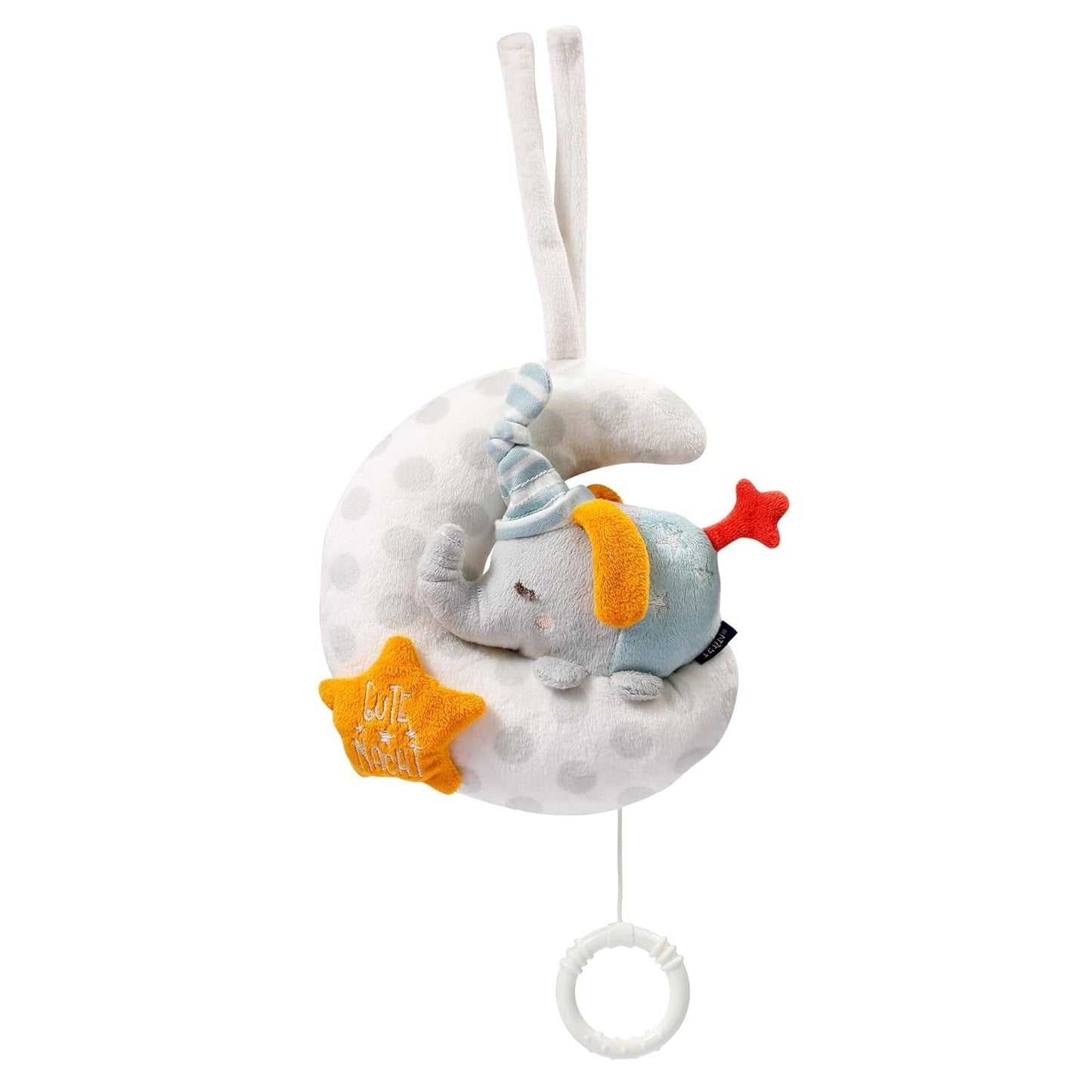 Fehn boîte à musique bébé éléphant dans la lune - broderie "Glow-in-the-dark" avec la chanson "La lune s'est levée" - peluche pour aider à s'endormir - jouet pour les enfants en déplacement et à la maison - à partir de 0 mois Jouets Bebe Naty Shop Éléphant dans la lune