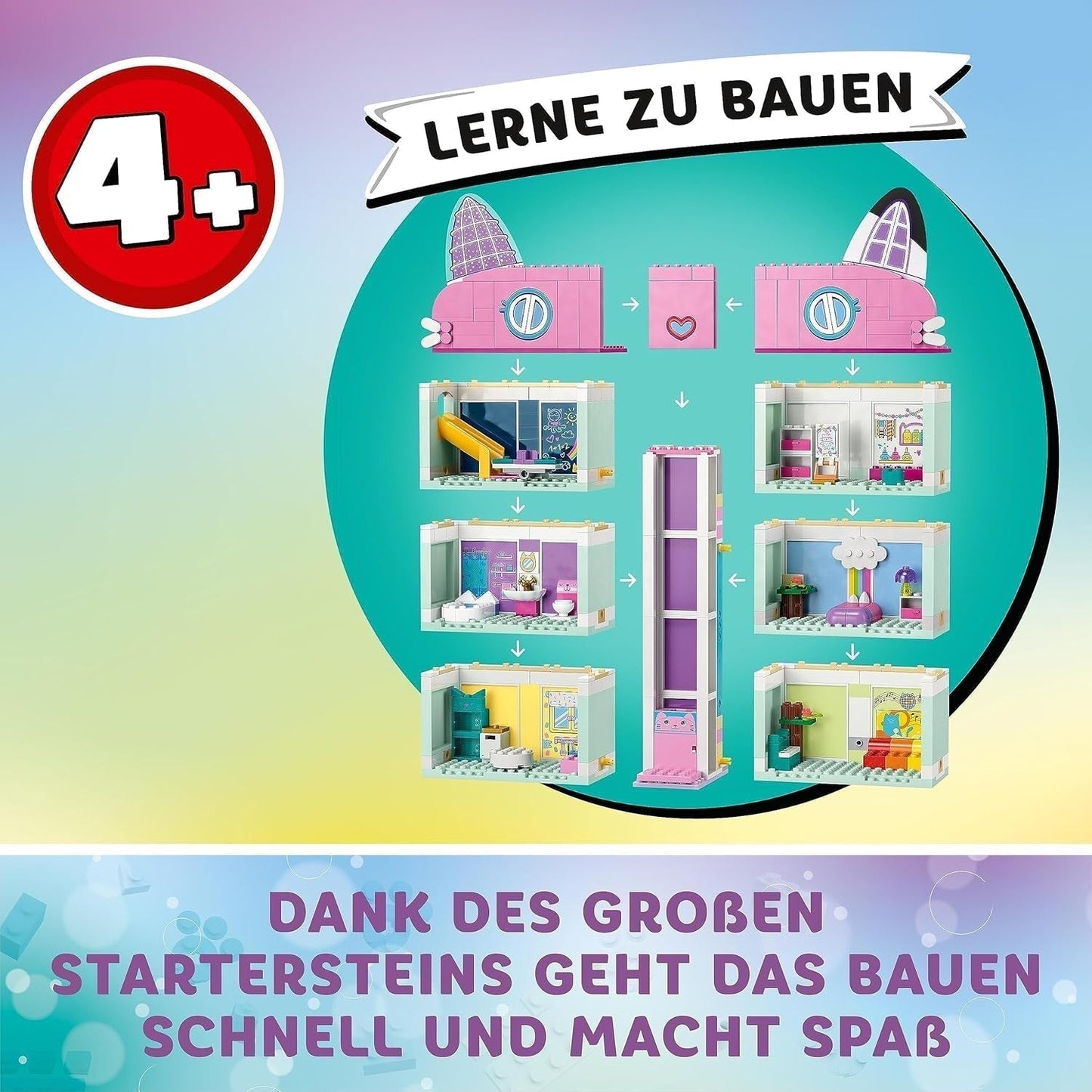 Lego 10788 Maison de poupée de Gabby, 8 pièces et 4 étages Maison de poupée de Gabby avec figurines Pandi, Suricate, Kuchi et accessoires, Cadeau pour filles, garçons et enfants de 4 ans Besuche den LEGO-Store