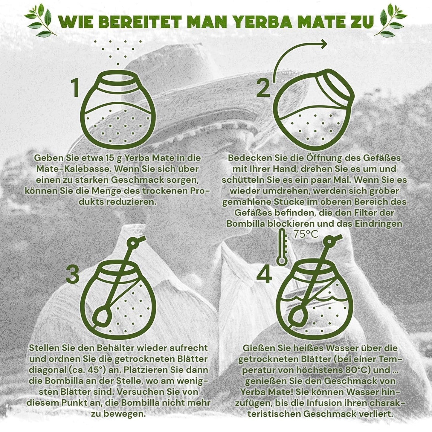 Verde Mate Green Orgánica 500 G – Yerba Mate biologique du Brésil – sans fumée et soigneusement traité 0,5 kg