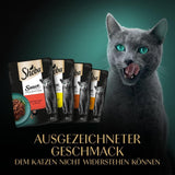 Sheba Sauce Collection Nourriture humide pour chats, sachets portionnés, emballage multiple salé, 4x12x85g