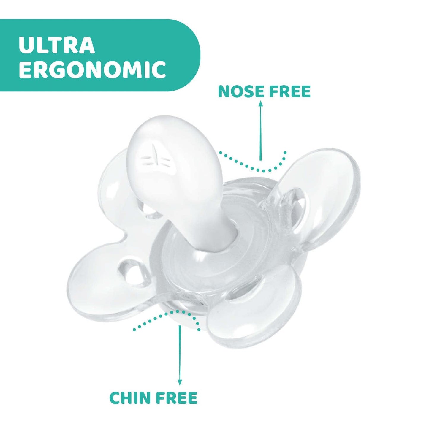 Chicco PhysioForma Comfort Sucette 6-16 mois, 1 pièce, Sucette avec tétine en silicone, soutient la respiration physiologique et favorise le développement buccal correct, Bleu