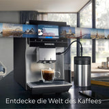 Machine à expresso automatique Siemens EQ700 classic TP715D01, contrôle par application, infusion froide, écran tactile intuitif, jusqu'à 10 créations de café individuelles comme favoris, nettoyage automatique à la vapeur, 1500 W, gris argenté