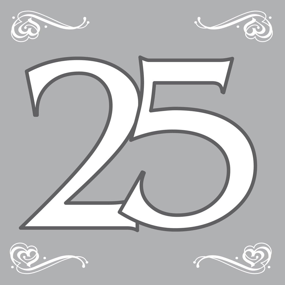 20 serviettes 3lg. 33X33Cm Argent Design 25