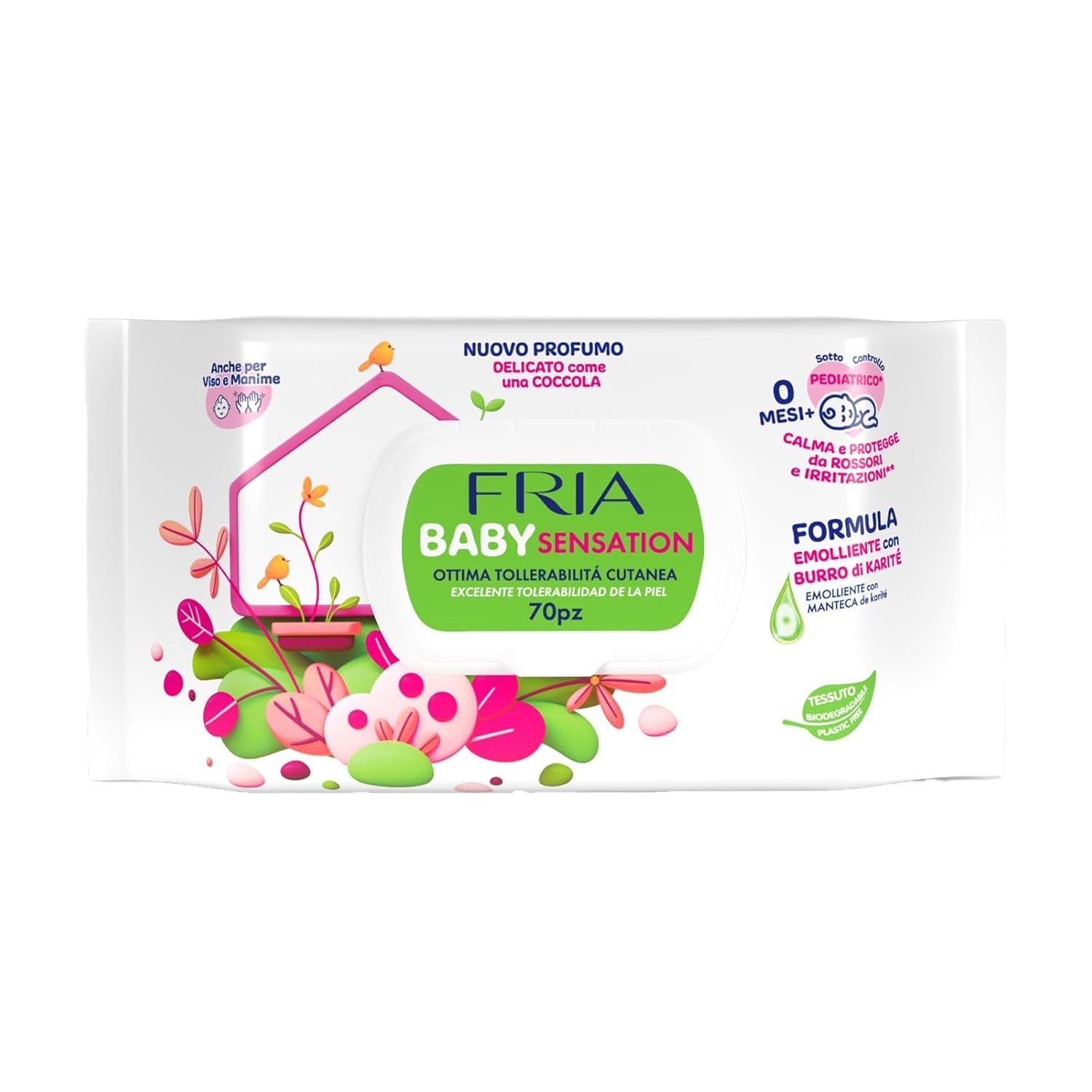 Baby Sensations avec couvercle, 72 lingettes humides, lingettes nettoyantes pour soins personnels, unisexe, enfants