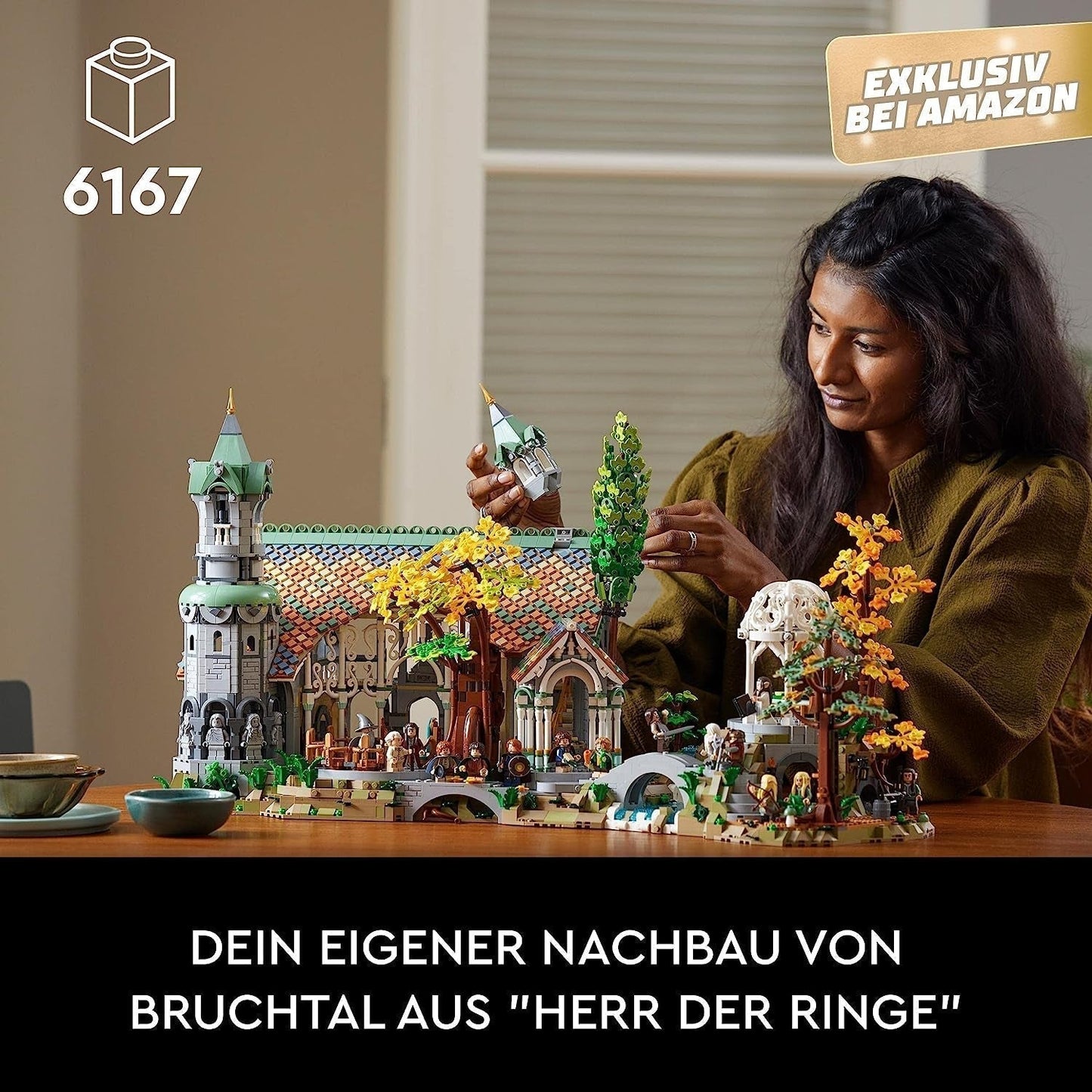 LEGO Icons Le Seigneur des Anneaux : Rivendell - Ensemble de collection et de présentation pour adultes avec 15 figurines uniques dont Gandalf, Legolas, Aragorn et Frodon, exclusivement sur Amazon - 10316 Jeux de construction Besuche den LEGO-Store