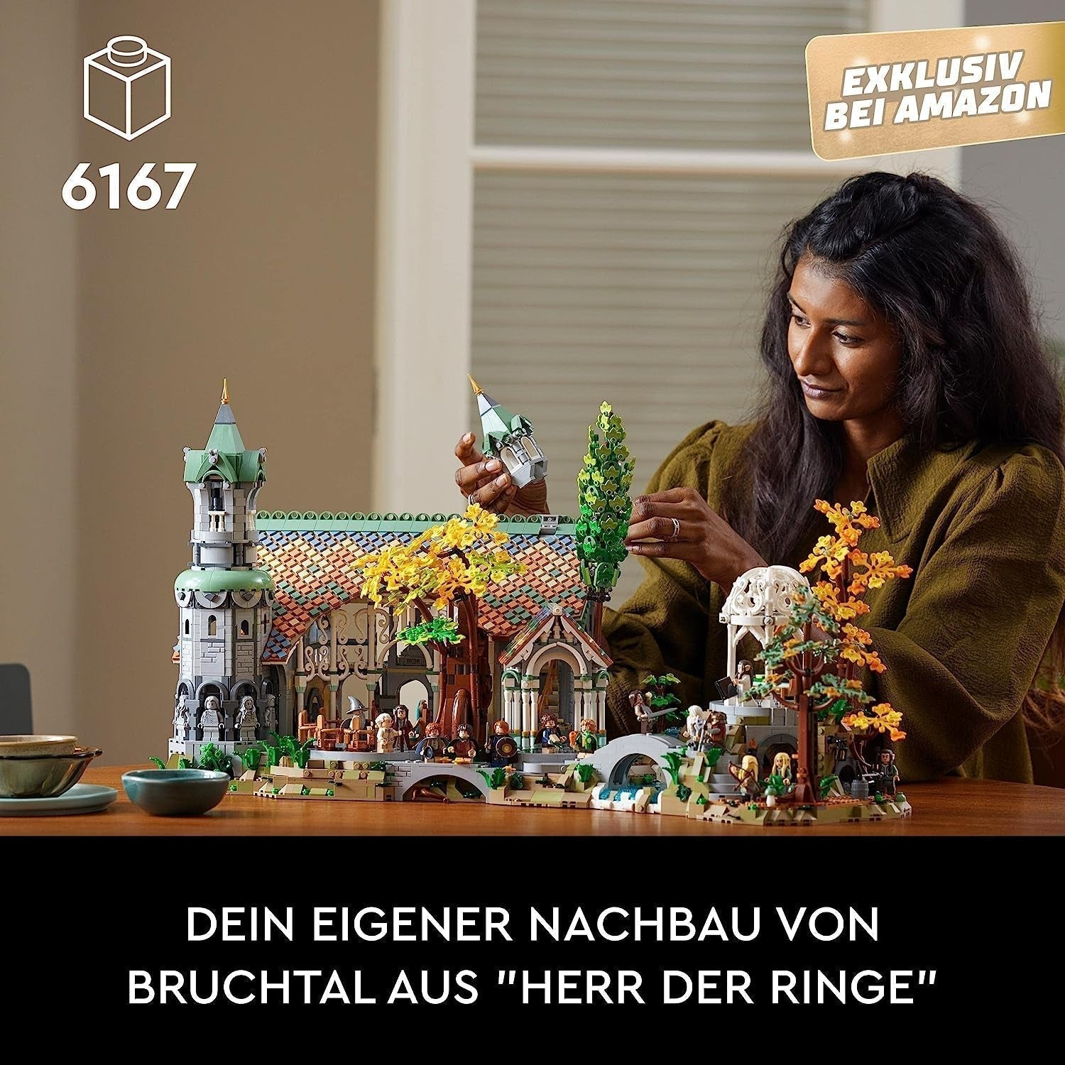 LEGO Icons Le Seigneur des Anneaux : Rivendell - Ensemble de collection et de présentation pour adultes avec 15 figurines uniques dont Gandalf, Legolas, Aragorn et Frodon, exclusivement sur Amazon - 10316 Jeux de construction Besuche den LEGO-Store