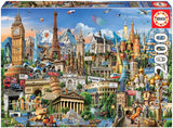 Educa - Puzzle 2000 pièces pour adultes | Monuments d'Europe, puzzle 2000 pièces pour adultes et enfants à partir de 14 ans, Attractions touristiques (17697) Puzzle Naty Shop Titre par défaut