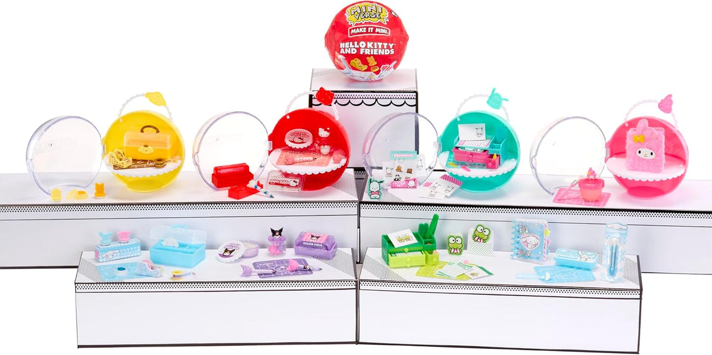 Miniverse MGA Make It Mini Hello Kitty and Friends Série 3 – Mini objets de collection, Sanrio, répliques rétro, papeterie, travaux manuels, bricolage, pour collectionneurs et enfants à partir de 8 ans