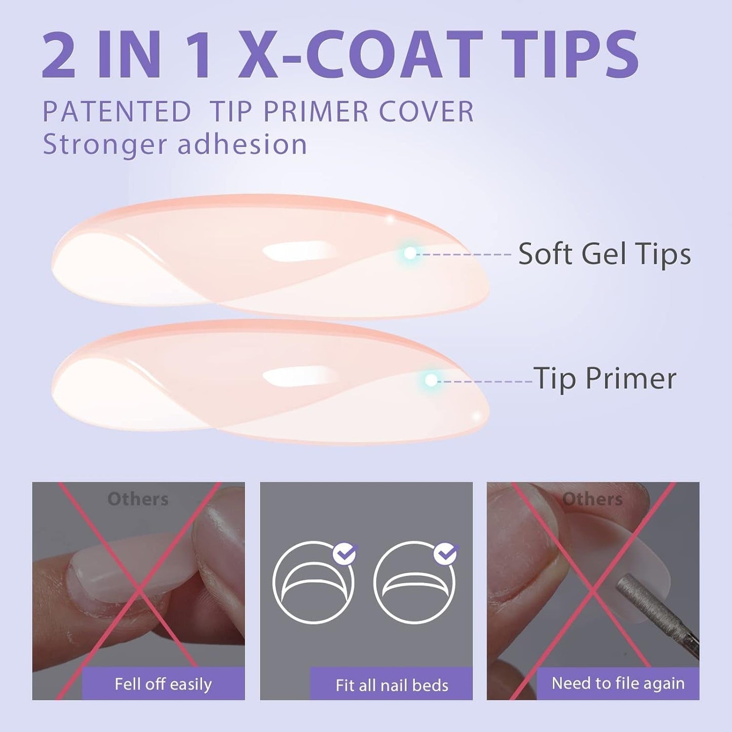 Btartbox Ongles Extra Courts en Gel Souple Couverture Complète Pointes d'Ongles Courtes Amande 160 Pièces Ongles Artificiels XCOATTIPS Préconçus Pointes d'Ongles Courtes Amande pour Extensions d'Ongles