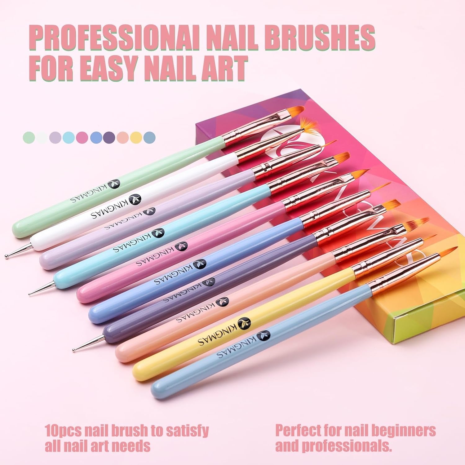 10 pièces Nail-Art-Pinsel, Nagel-Gel-Nagellack-Malpinsel, Zeichenstift, Nagel-Liner-Pinsel et Nagel-Dotting-Stift pour Gel-Nagellack, DIY, Manucure, Salon Zu Hause