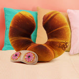 Oreiller Cervical Croissant et Masque de Sommeil, Orange Naty Shop Oreillers de Voyage