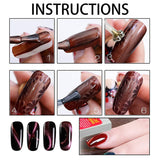 Nail Art Werkzeug Magnetstift, 10 Stück Nagel Magnet Stick Tool Set, Nagel Magnet Stift et Starker Magnet Stock Punktierungsstifte for DIY 3D Magnetics Katzenauge UV Gel Polnisch Nagel Kunst