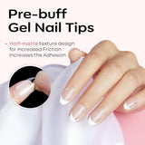 Modelones Nail Tips 510 pièces – Ensemble de pointes d'ongles à couverture complète, ensemble de pointes en gel, pointes d'ongles en résine PMMA pré-polonées, ongles artificiels à coller sur Nail Art DIY, Squoval court