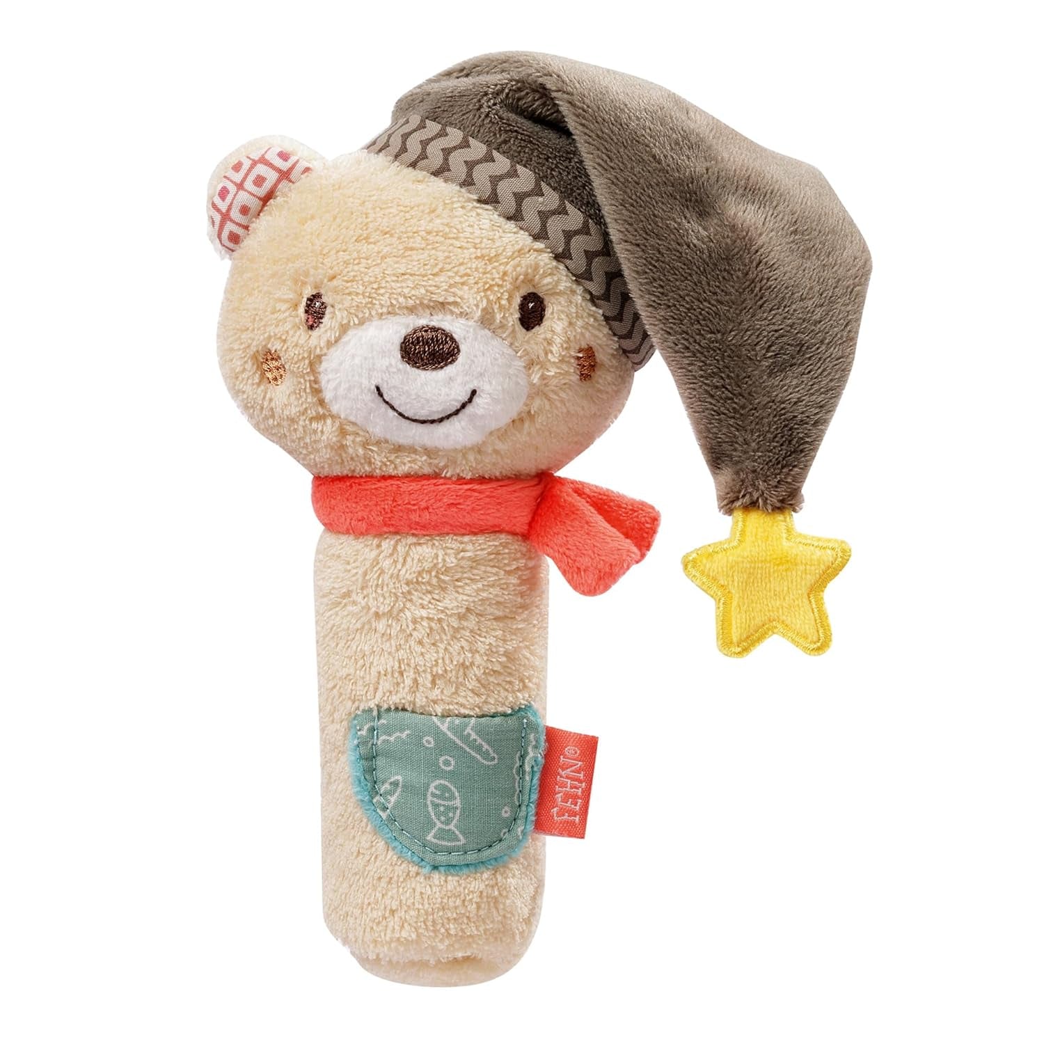 Fehn bâton de préhension pour enfants jouet lapin fehnNatur - jouet d'activité motrice avec hochet pour saisir, câliner - jouet de préhension en coton biologique - jouet pour bébés et jeunes enfants à partir de 0 mois Baby Toys Naty Shop Urs