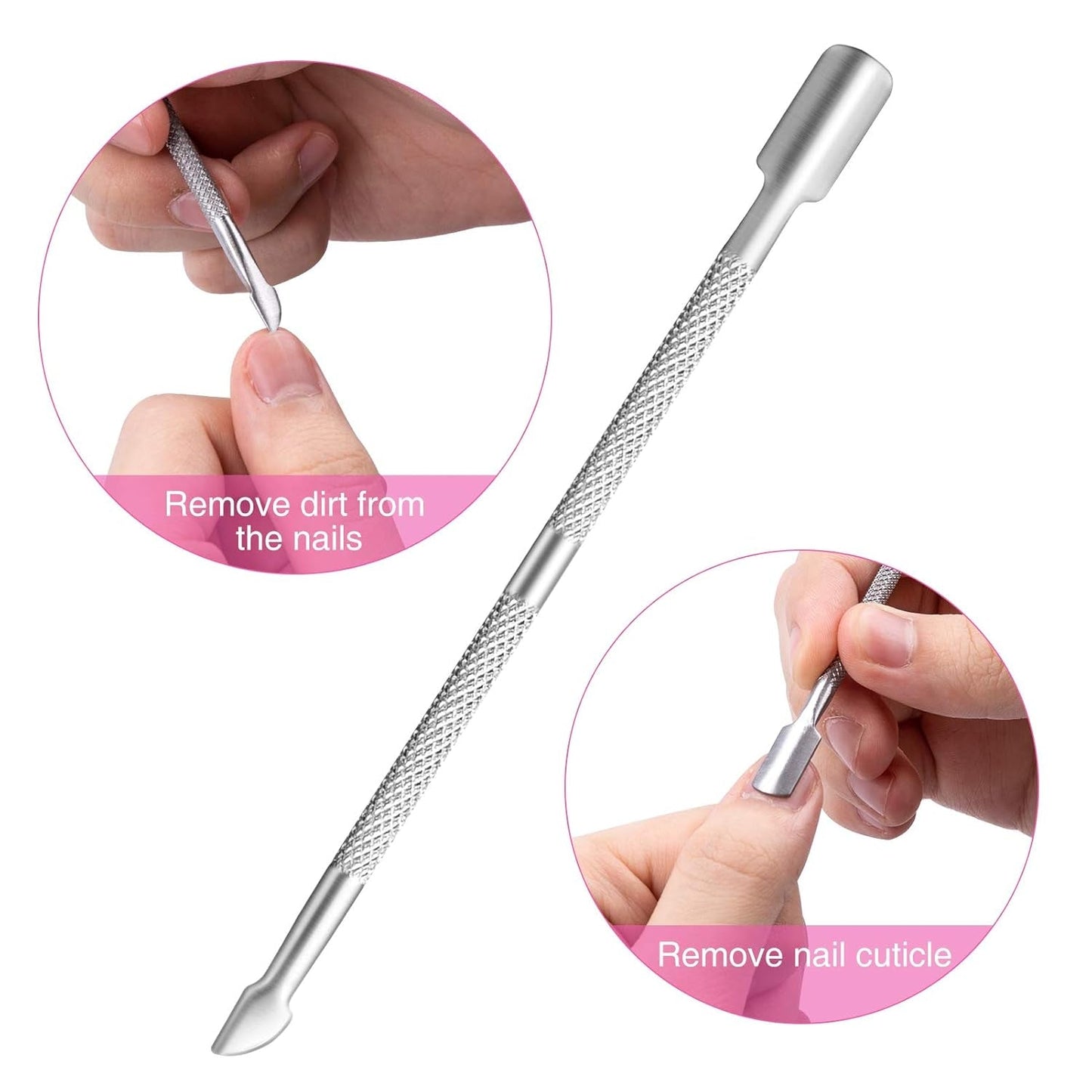 200 pcs Faux Ongles Conseils 10 Tailles Acrylique Ongles Artificiels avec Poussoir à Cuticules et Boîte Transparente pour Femmes et Filles (Naturel et Transparent)