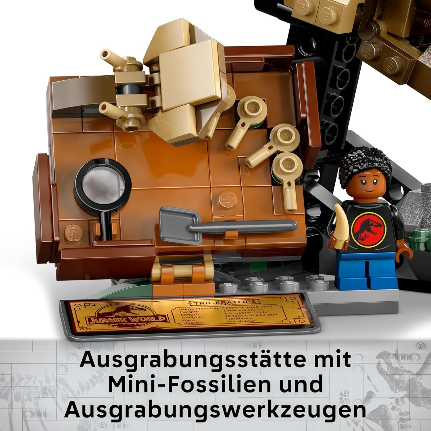LEGO Jurassic World Fossiles de dinosaures : modèle de crâne de tricératops, jouet de dinosaure pour garçons et filles à partir de 9 ans, cadeau pour les enfants et les fans Jurassic World 76969 Jeux de construction Besuche den LEGO-Store
