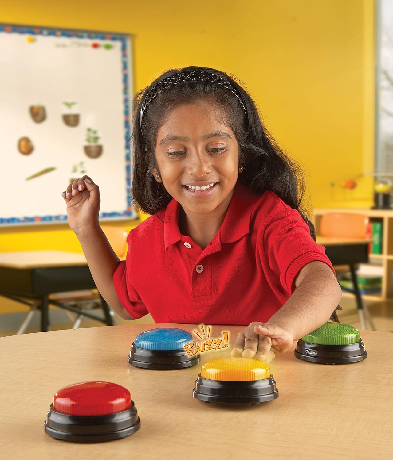 Learning Resources Light & Sound Buzzer jeux éducatifs à partir de 3 ans Jouet de questions pour enfants avec 4 sons différents pour les soirées de jeux et les salles de classe Jouets Bebe Naty Shop