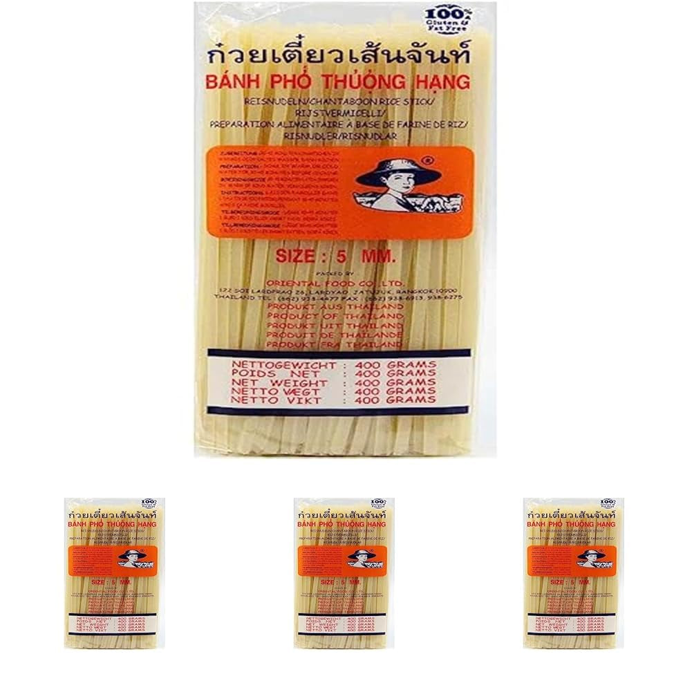 - Nouilles de riz (à droite) 5 mm, (1 x 400 g)