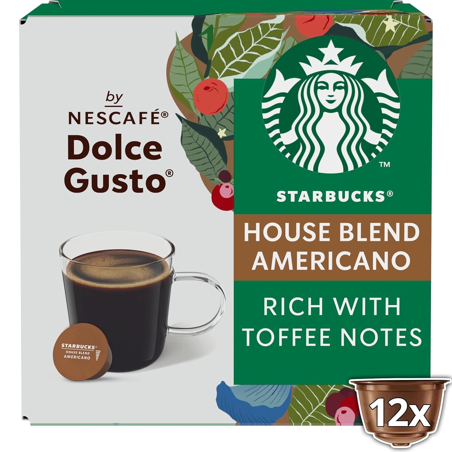 Mélange maison STARBUCKS par Nescafé Dolce Gusto, Mittlere Röstung, Kaffeekapseln 6 x 12 (72 Kapseln)