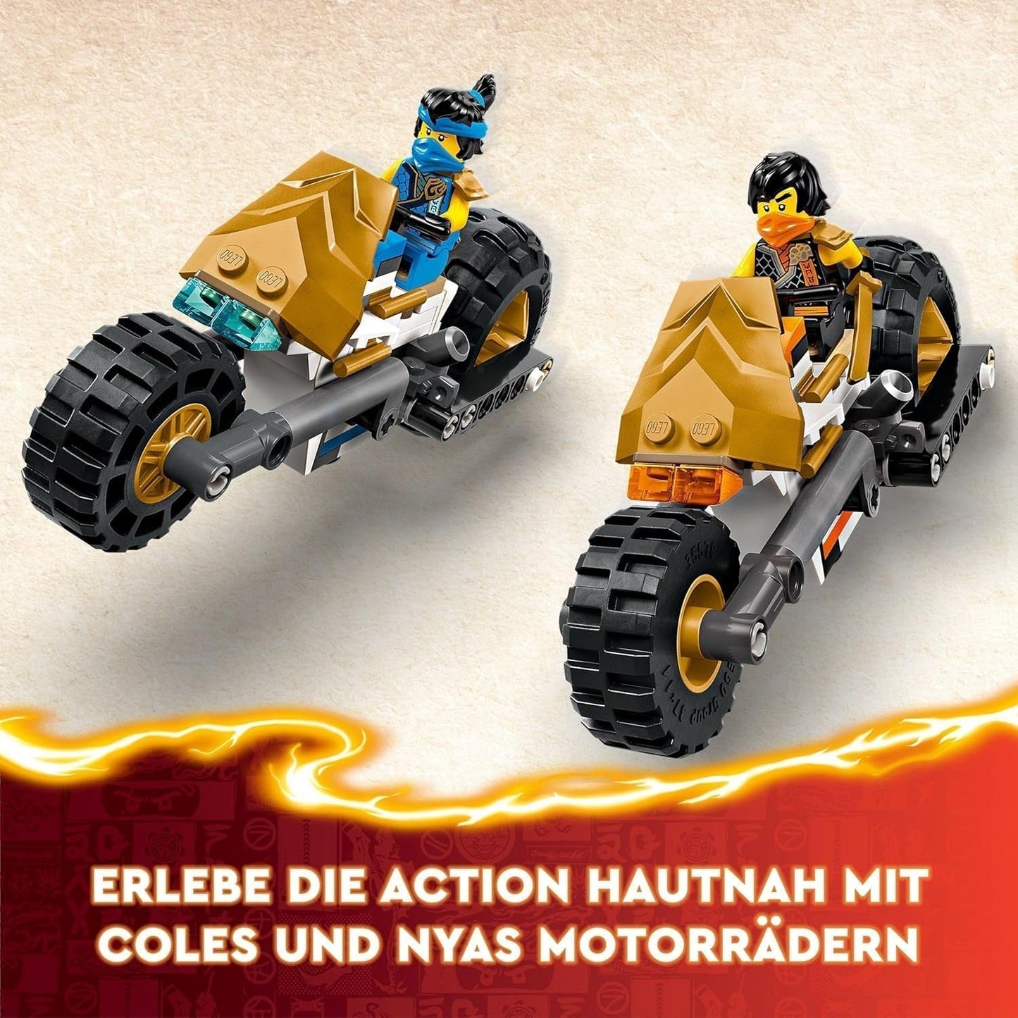 LEGO NINJAGO Ninja Team Combi Caterpillar 4 en 1 avec planeur, voiture de course et 2 motos et 6 figurines Cadeau pour garçons et filles Ninja Toy 71820 Jeux de construction Besuche den LEGO-Store