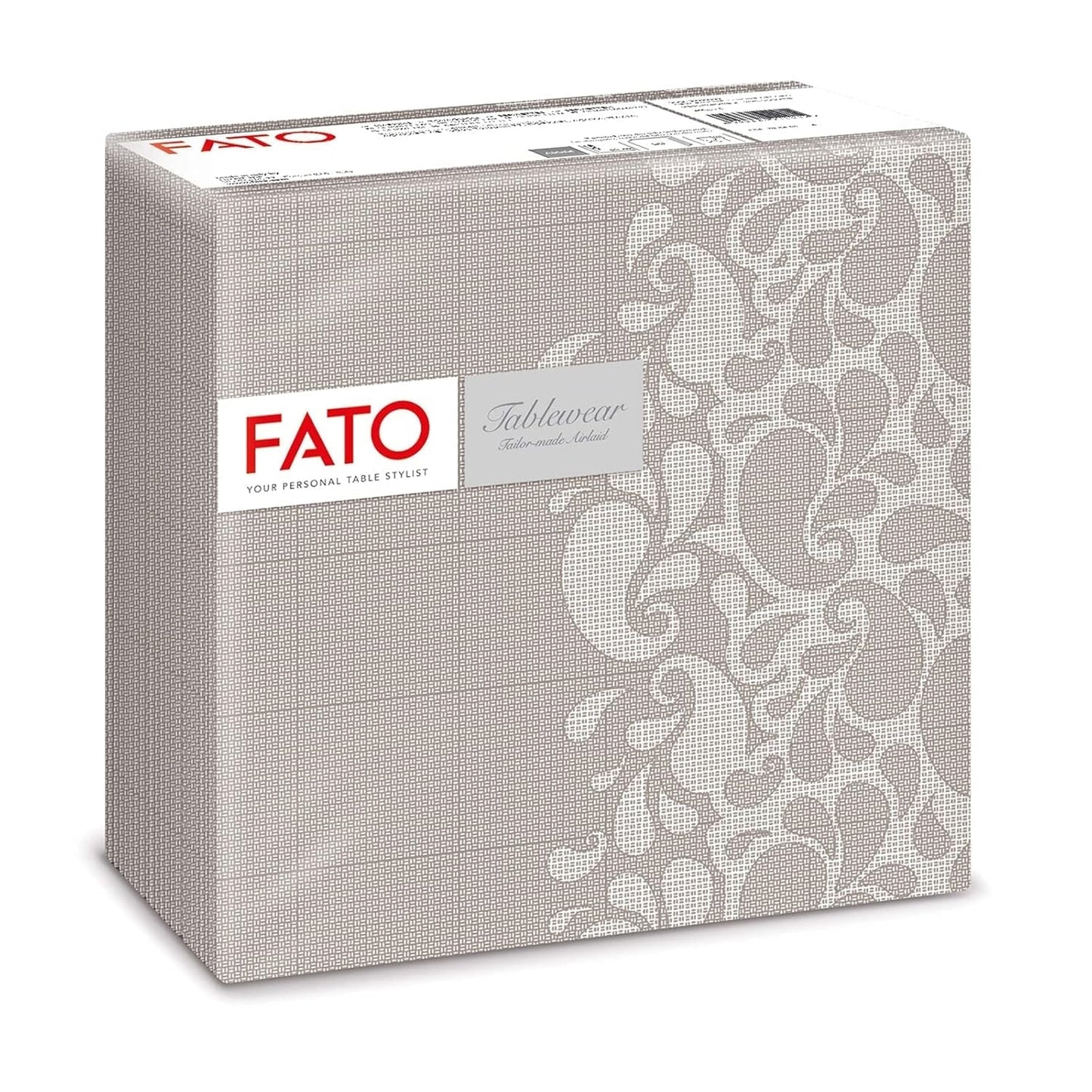 Fato - Serviettes en papier sec, airlaid, effet textile, paquet de 50 serviettes, 40X40 pliées en format 4, Tropicana Decor