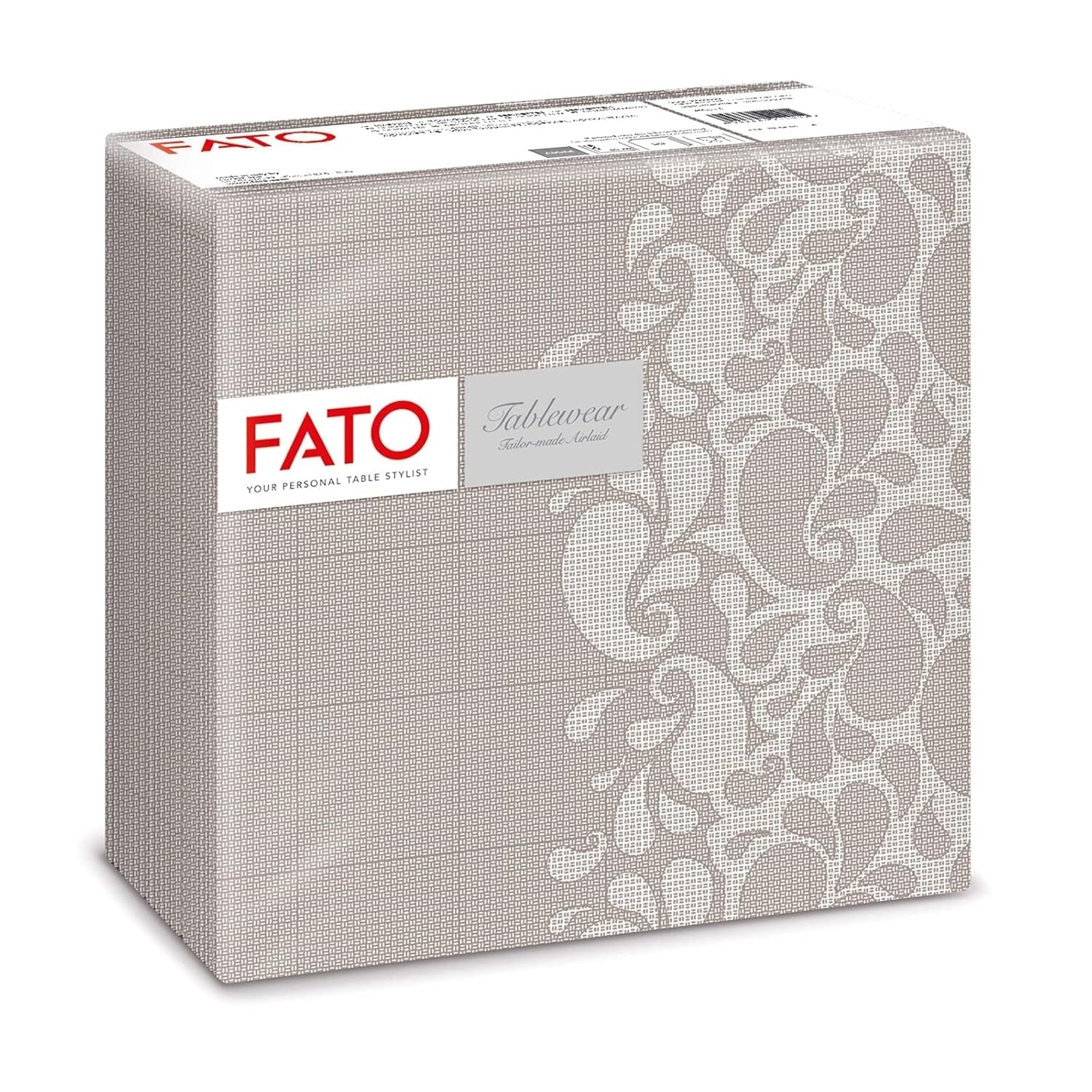 Fato - Serviettes en papier sec, airlaid, effet textile, paquet de 50 serviettes, 40X40 pliées en format 4, Tropicana Decor