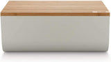 Alessi Mattina BG03 WG - Corbeille à pain en acier inoxydable avec résine époxy et bois de bambou, gris chaud Boîtes de conservation Naty Shop