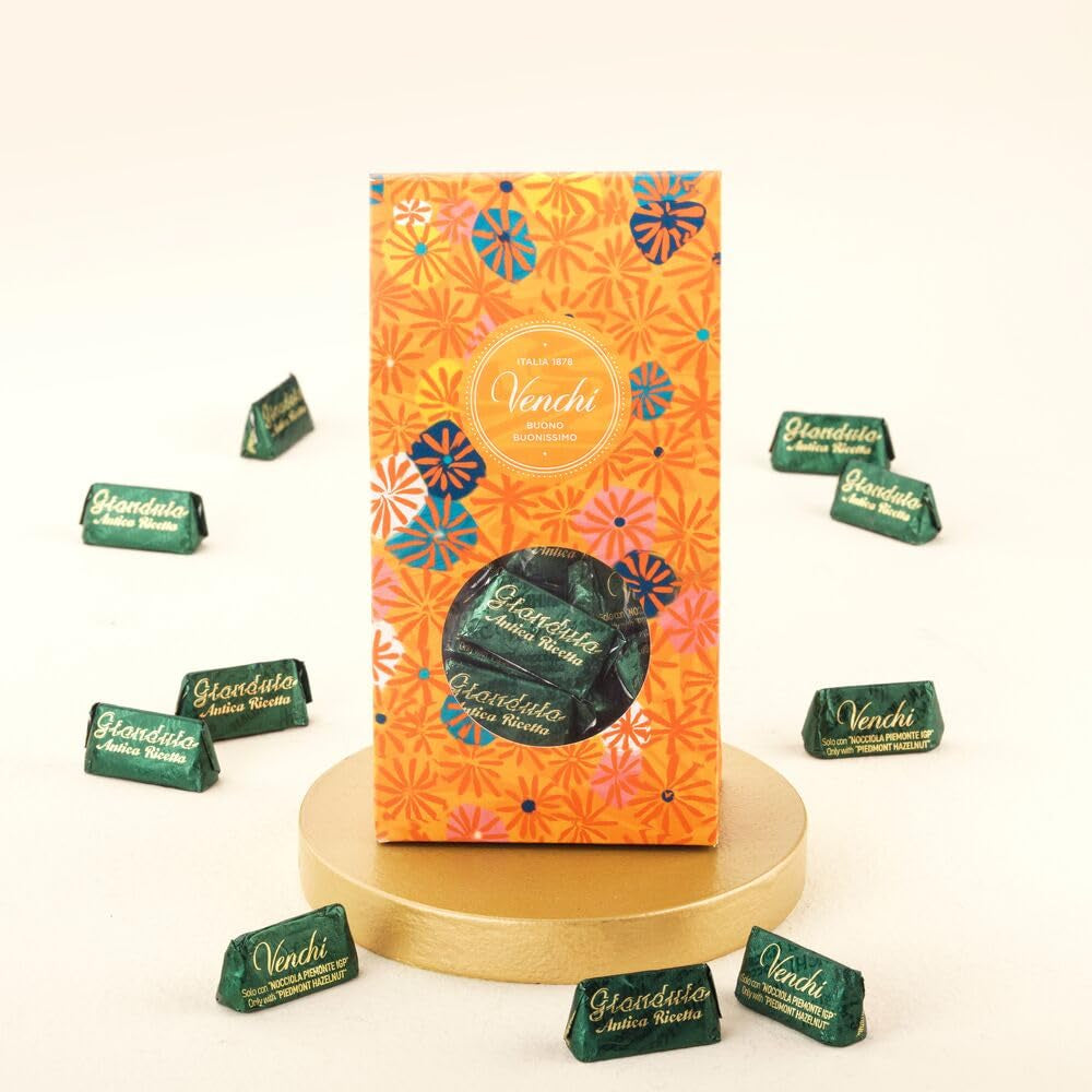 Venchi – Collection Murrine – Coffret chocolat Gianduiotto Antica Ricetta, 300g – Aux noisettes des forêts du Piémont IGP – Idée cadeau – Sans gluten