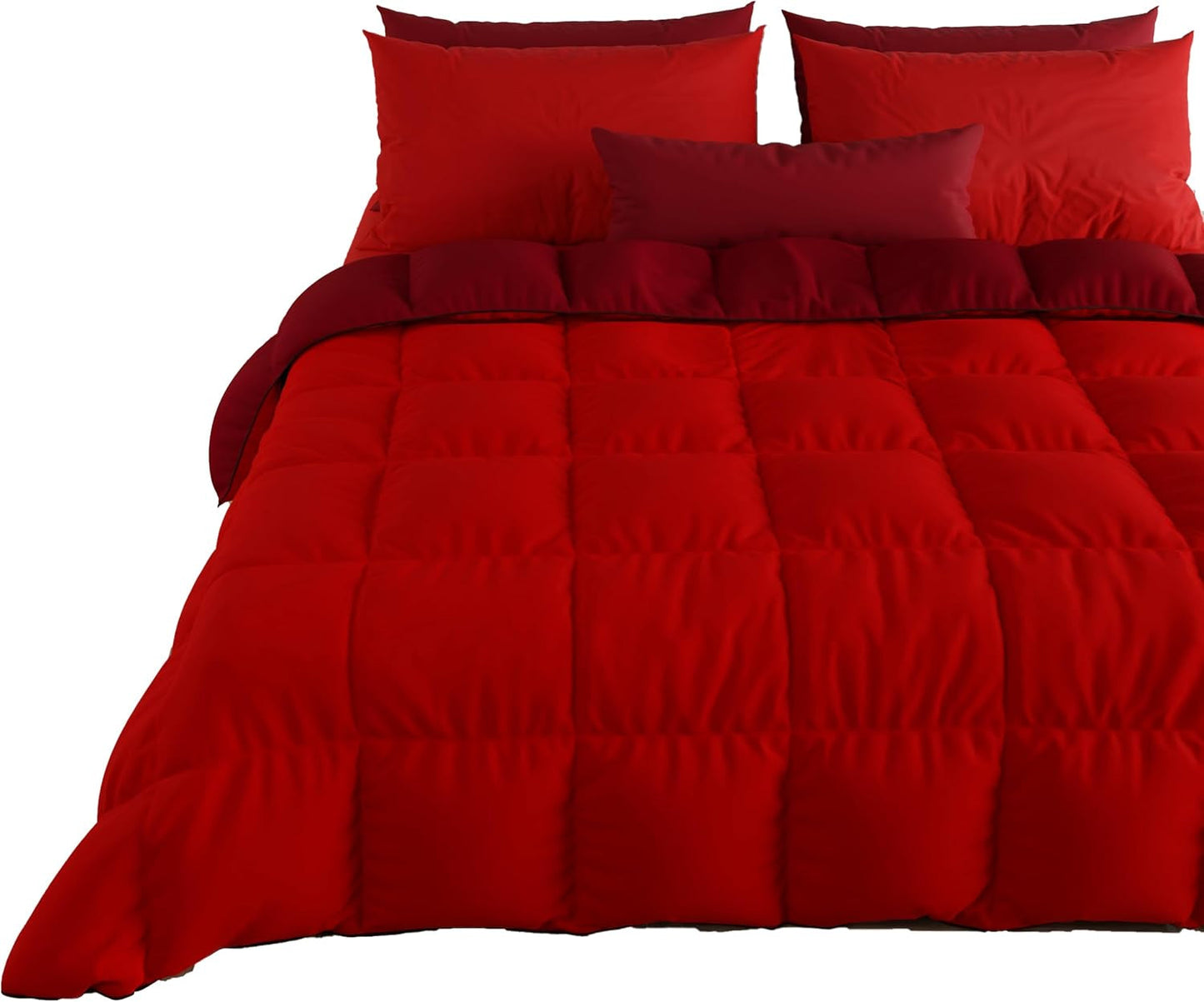 PETTI Artigiani Italiani - Couverture d'hiver pour lit double, maxi, monochrome, double face, blanc, gris, 100% Made in Italy