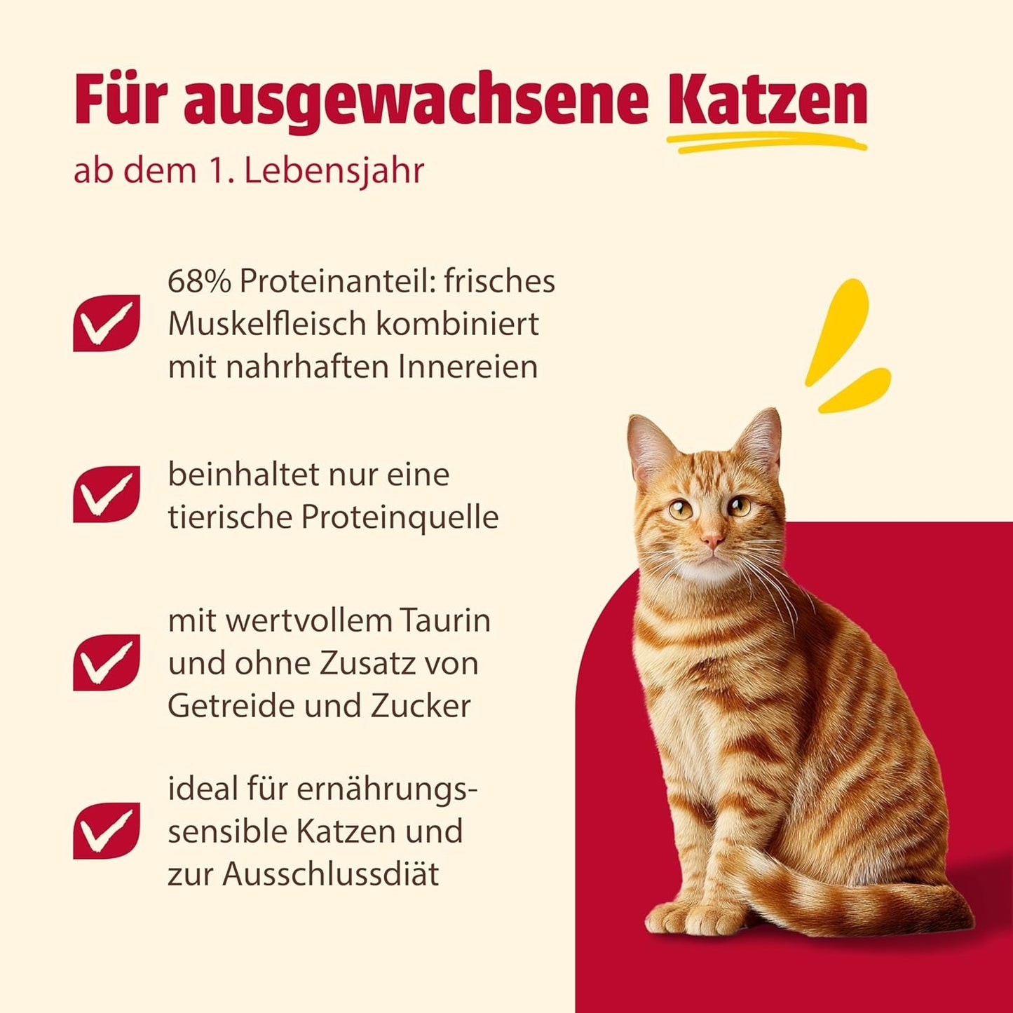 animonda Carny Adult Single Protein Pure Chicken (6 x 400g), nourriture humide pour chats adultes avec une seule source de protéines, nourriture humide pour chats adultes, sans céréales et sans sucre