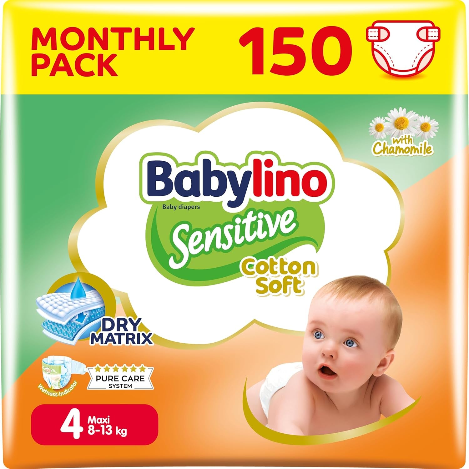 Couches pour bébés sensibles, taille 7, extra large plus (+15 kg), 14 pièces