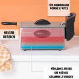 Friteuse à huile Tristar FR-6935, 2000 watts, 3 litres, thermostat, zone froide, 3-4 personnes, électroménager en métal Naty Shop