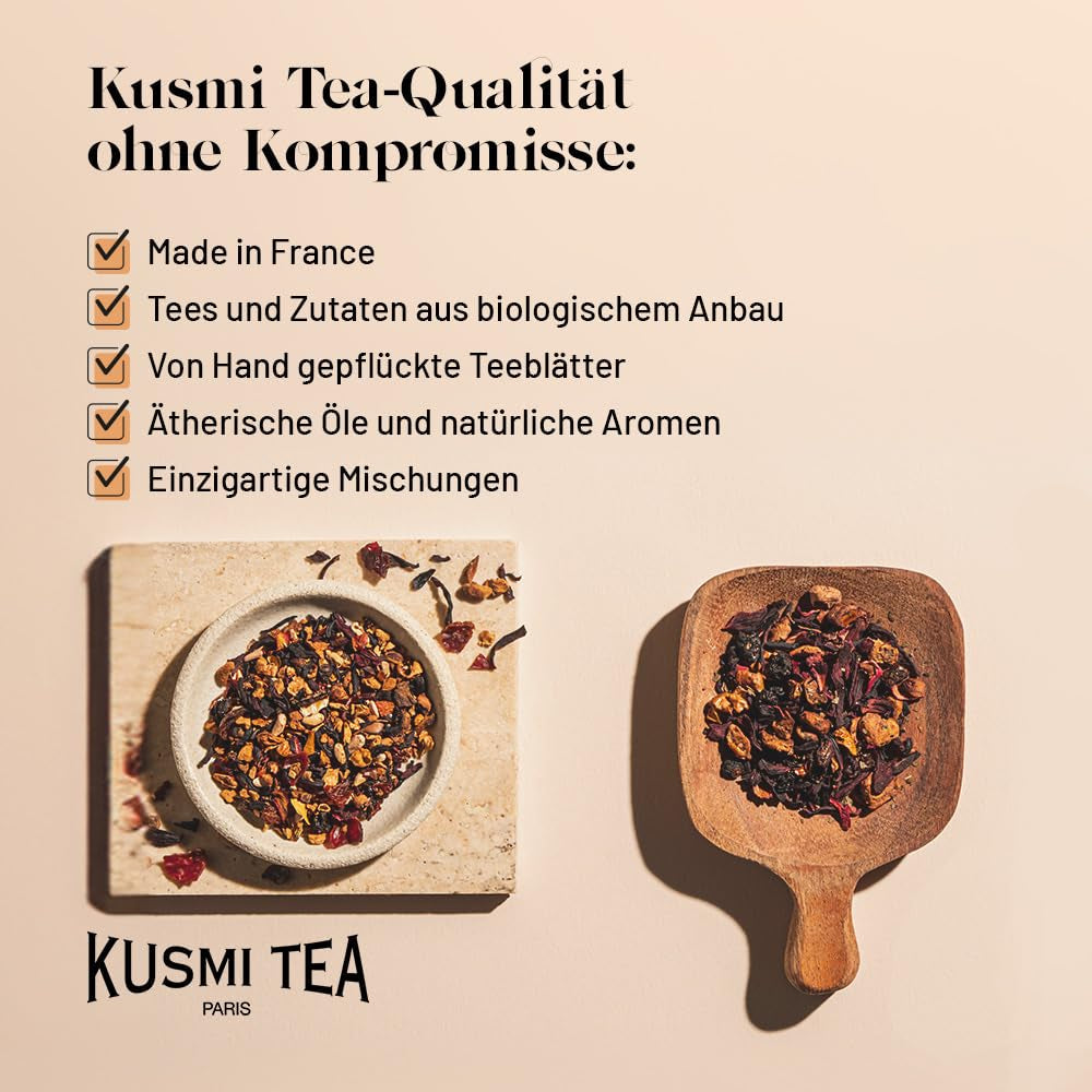 Kusmi Tea - Lot de 2 - Thé vert au jasmin - Mélange de thé vert au jasmin bio - Thé vert 100% bio - Peut être consommé chaud ou froid - 2X20 sachets de thé