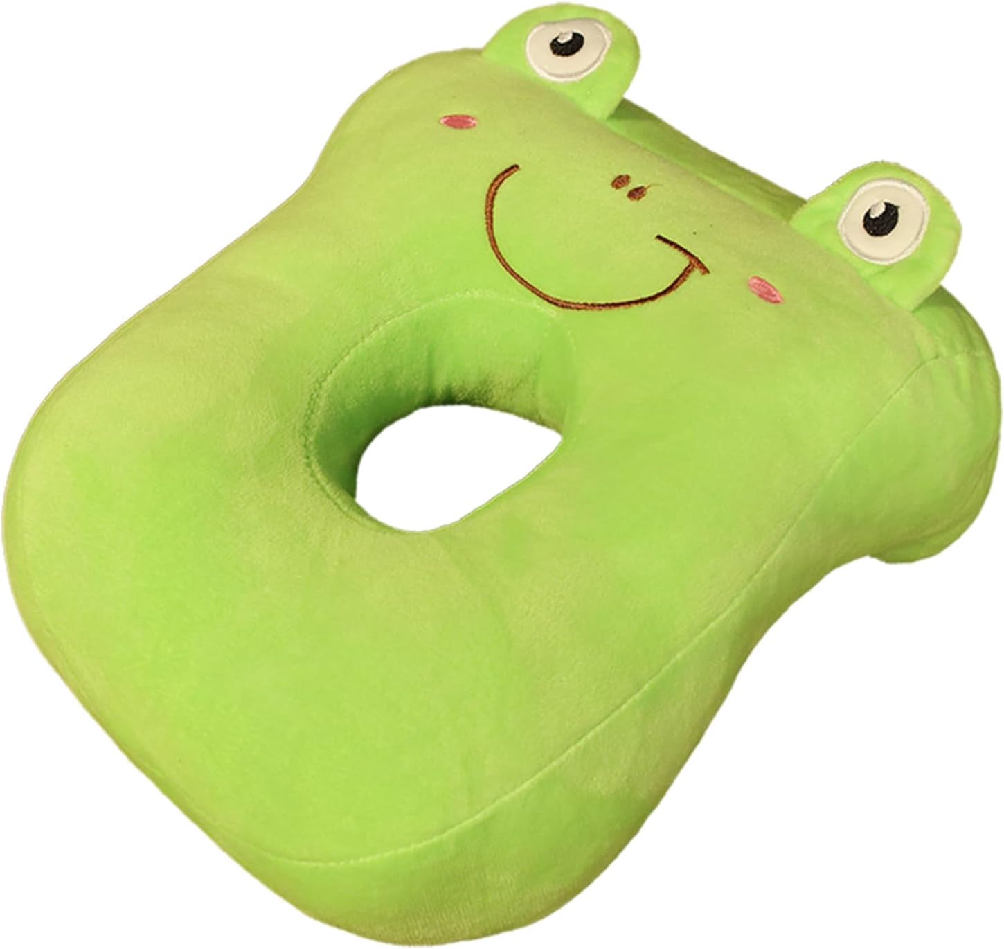 Naty Shop Oreiller de bureau en coton à mémoire de forme avec trou d'oreille mignon et doux pour dormir sur le côté pour femmes, filles et enfants (gris chaton) Oreillers orthopédiques cervicaux Naty Shop Green Frog