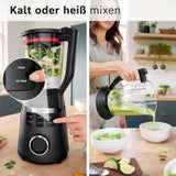 Batteur sur socle à grande vitesse Vitapower Serie 6 MMBD665B1, 45 000 tr/min, 6 programmes Inkl Heiße Suppe & Reinigung, 2 L Mixbehälter, Stopfer, Spülmaschinenfeste Teile, Made in Europe, 1800W, Schwarz Kitchen Naty Shop