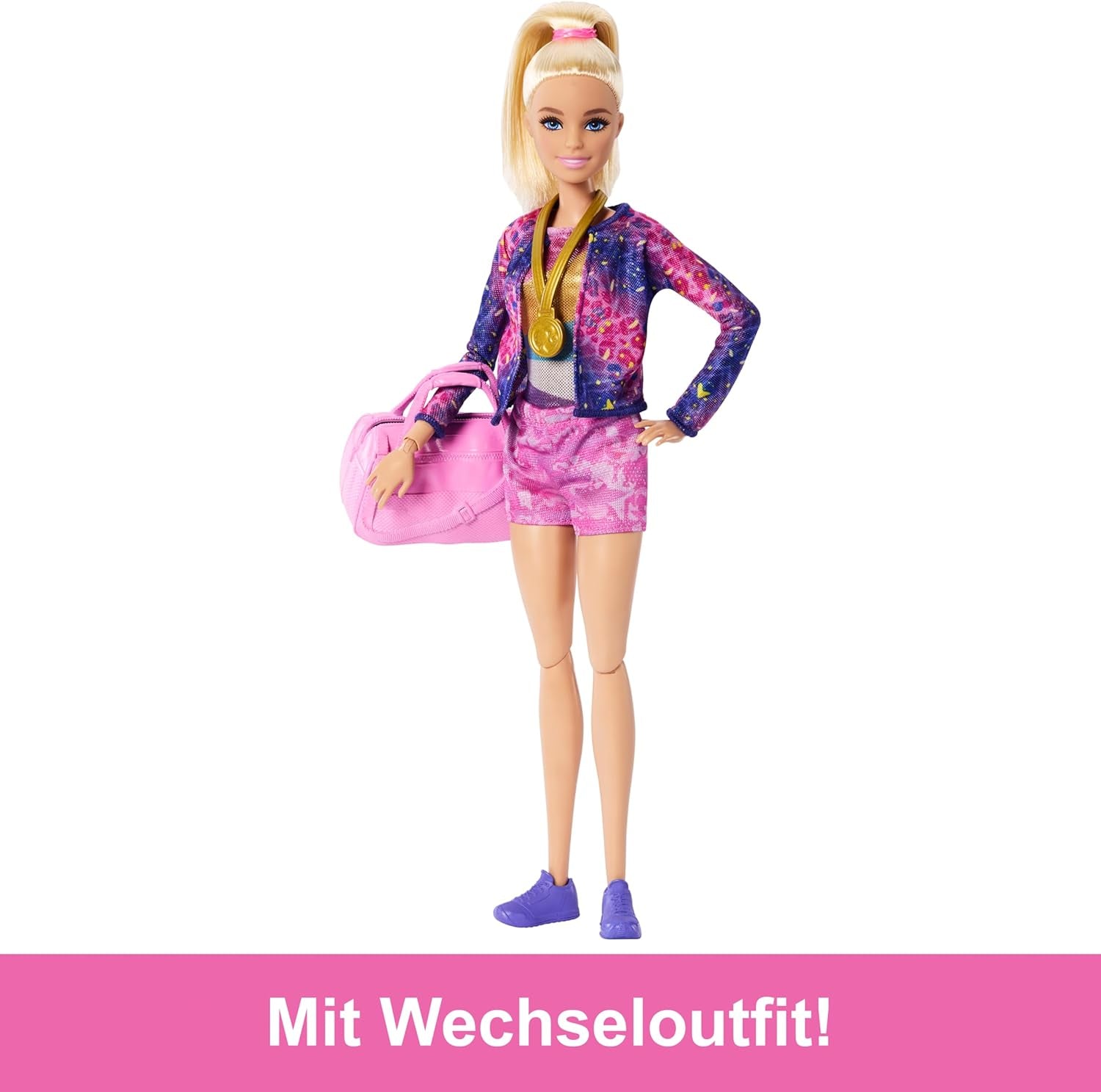 Barbie - Coffret de jeu amusant de gymnastique avec poutre d'équilibre et plus de 10 pièces thématiques pour des histoires gagnantes, HRG52